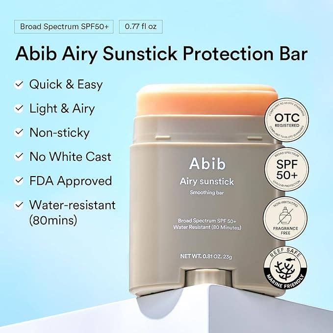 Abib - Airy Sunstick Smoothing Bar SPF50 23g 0.81oz - Image 2