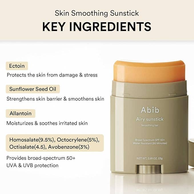Abib - Airy Sunstick Smoothing Bar SPF50 23g 0.81oz - Image 4