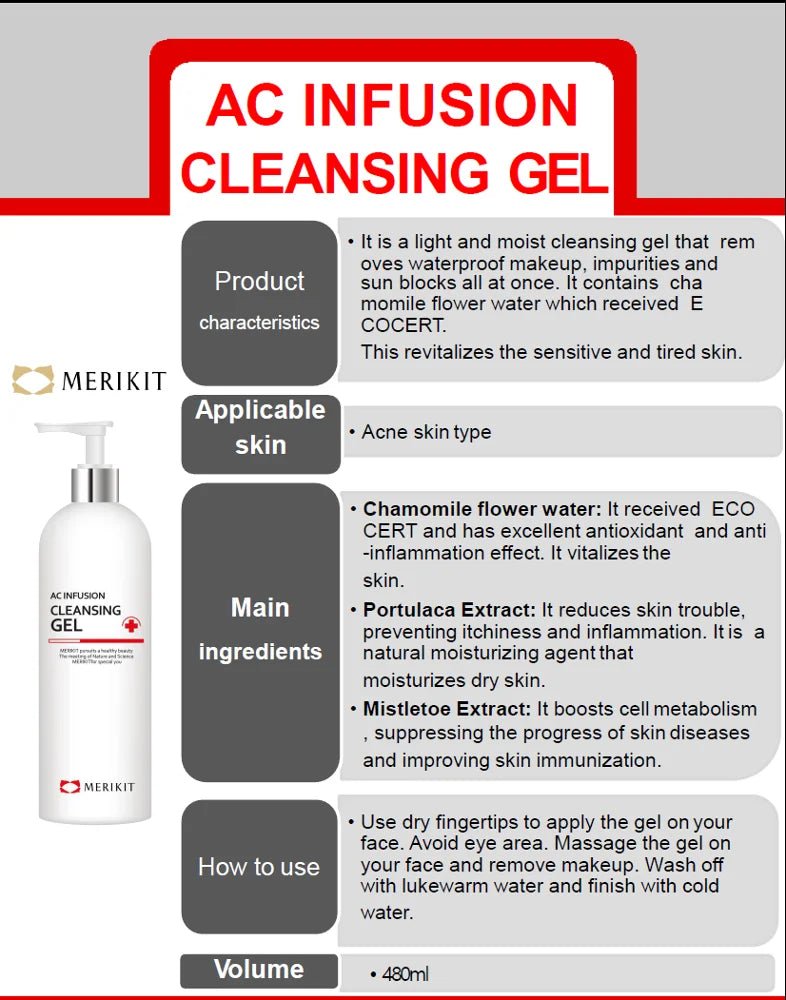 MERIKIT AC Infusion Cleansing Gel 480ml - Image 2