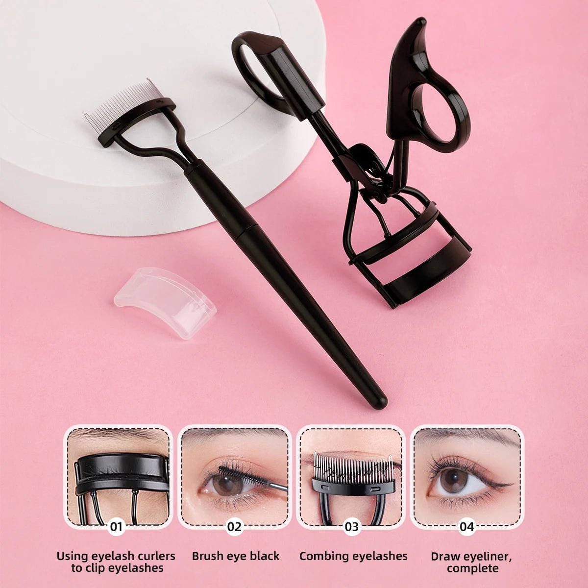 Stainless Steel Eyelash Comb & Curler Combo - Image 4